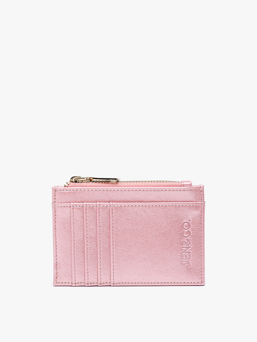 WL1991 Sia Printed Card Holder Wallet: Rose Quartz