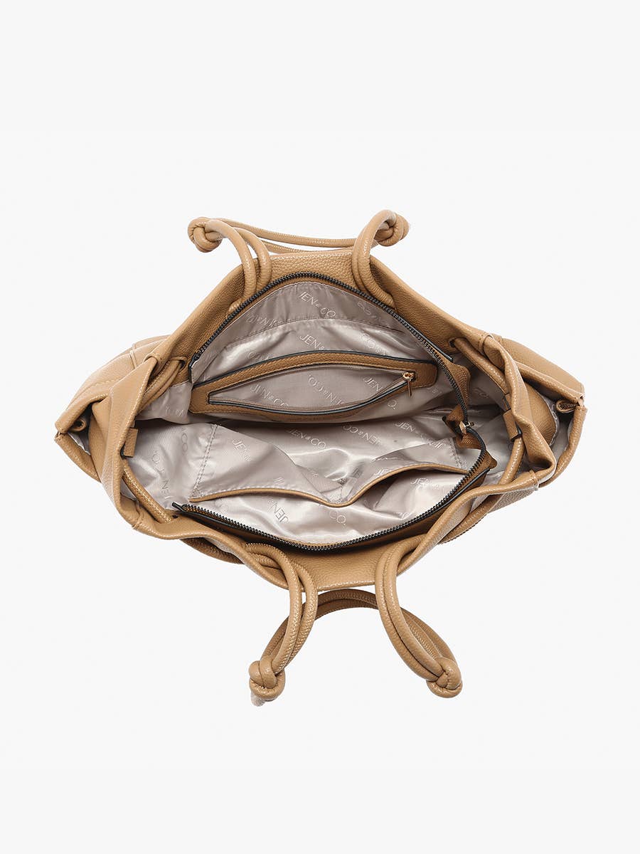 M2607 Skylar Knotted Handle Tote: Sand