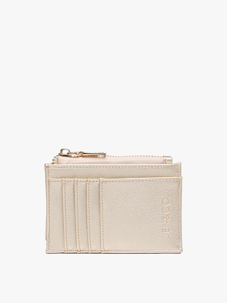 WL1991 Sia Printed Card Holder Wallet: Gold