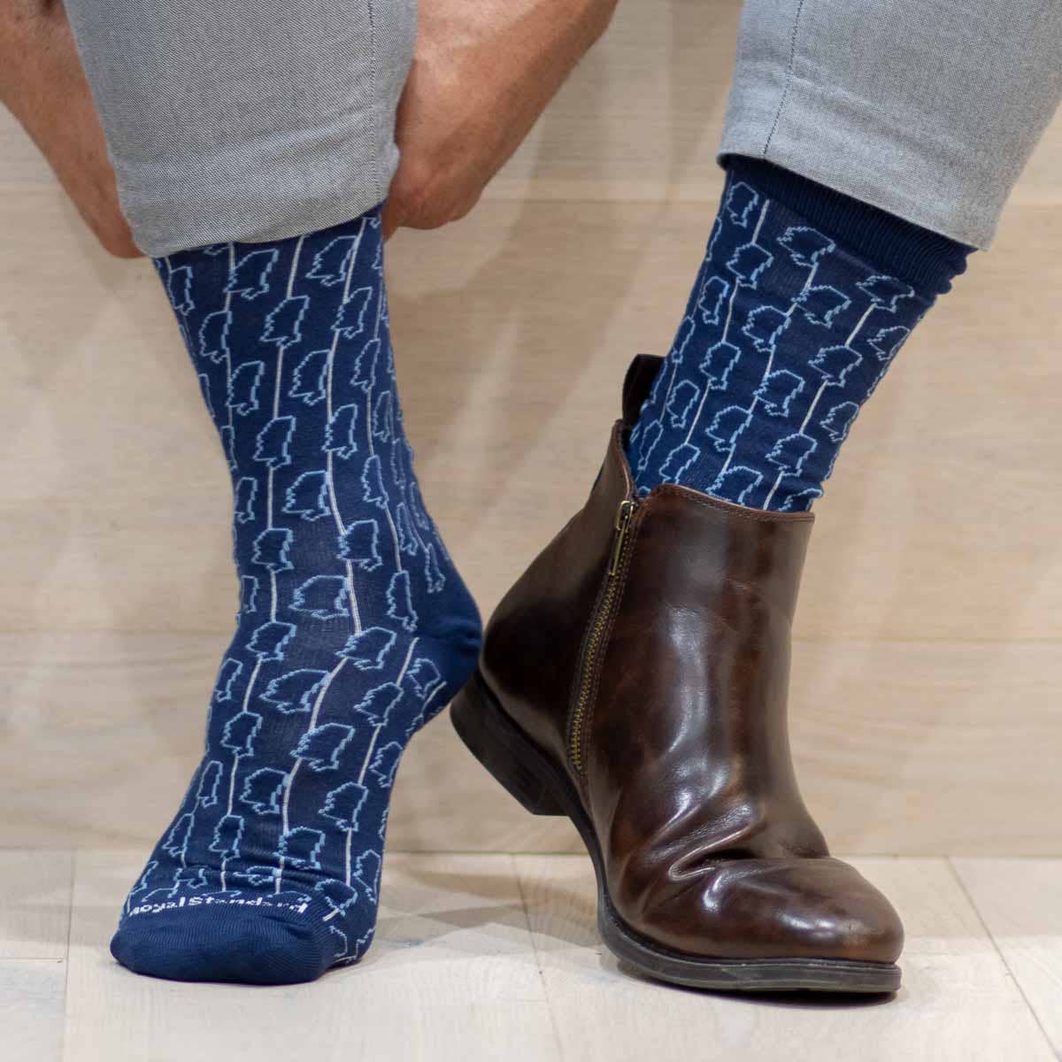 Men's Mississippi Socks Navy One Size