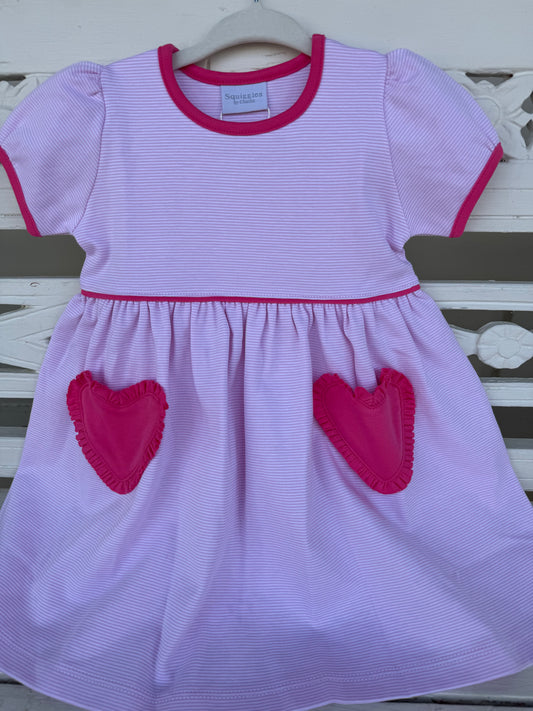 Squiggles Popover Dress with Heart Pockets