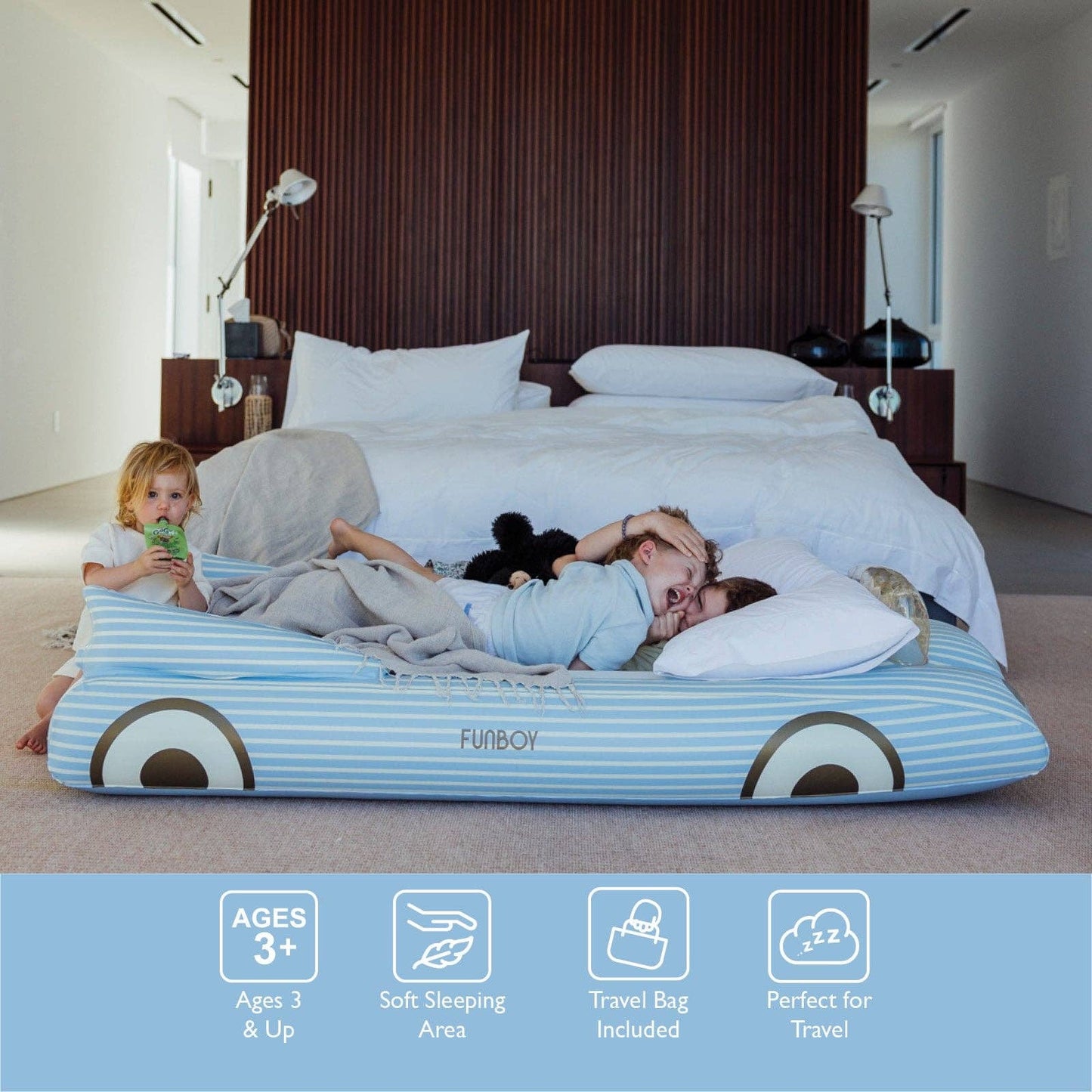 Blue Convertible Kids Sleepover Air Mattress