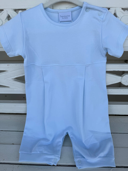 Squiggles Boy Romper: Light Blue