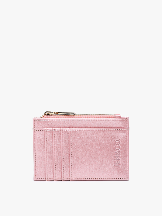 WL1991 Sia Printed Card Holder Wallet: Rose Quartz