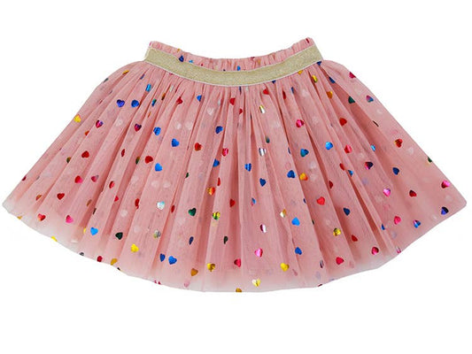 Blush Metallic Heart Tutu: 2-6 year