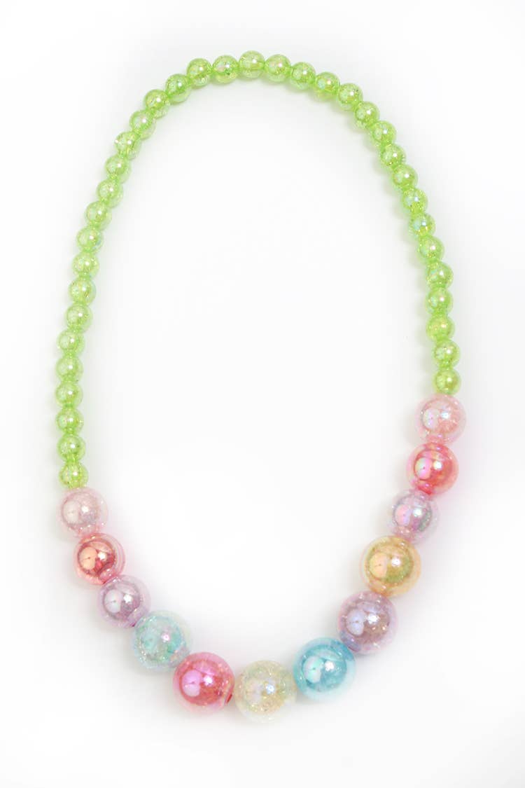 Beaded Watercolor Necklace: White