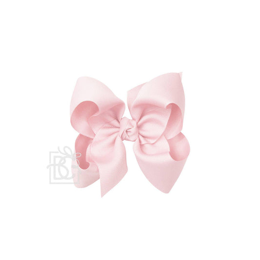 SIGNATURE GROSGRAIN BOW ON CLIP: LT. PINK / 5.5" Huge - 2.25" Ribbon on Alligator Clip